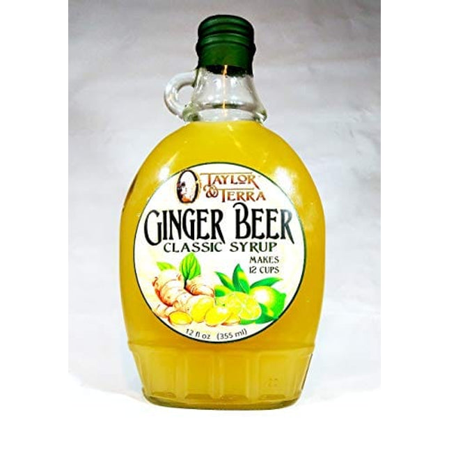 Ginger Beer Soda Syrup by Taylor & Terra- A robust and spicy real ginger, honey & pineapple blend. (12 fl oz, Glass Bottle) (Classic Ginger, 12 fl oz)