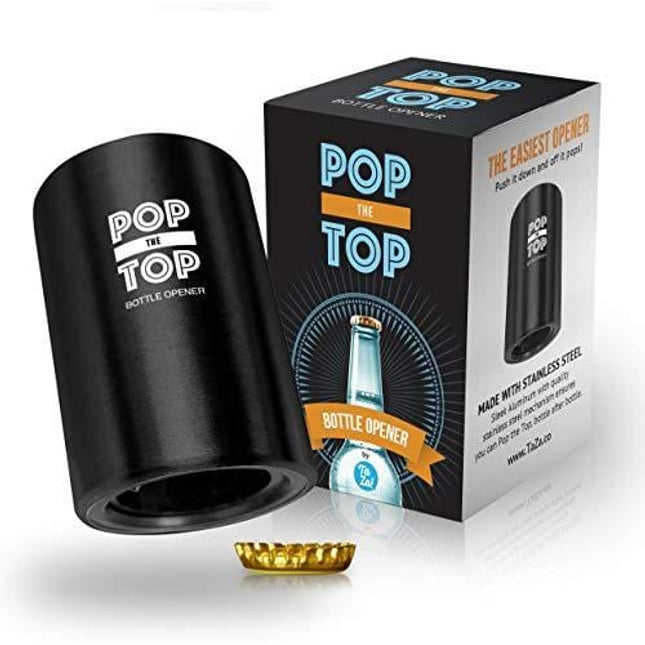 Pop-the-Top beer bottle opener - Push down, pop off. No Damage to Bottlecaps by TaZa