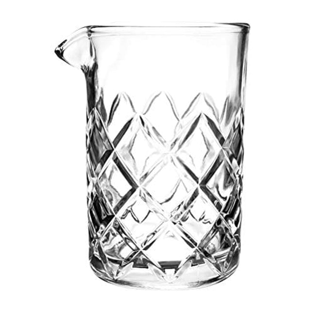 Tebery Seamless Crystal Cocktail Mixing Glass for Stirring Drinks, 16Oz Thick Bottom Bar Mixing Pitcher, Stirring Glass Drink Maker for Bar, Bartenders