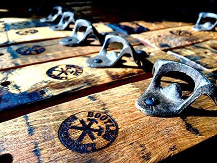 Tebery 12 Pack Cast Iron Wall Mounted Bottle Opener with Screws for Beer Cap Coke Bottle