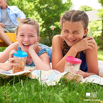 Tervis Made in USA Double Walled Clear & Colorful Tabletop Insulated Tumbler Cup Keeps Drinks Cold & Hot, 16oz - 4pk, Assorted