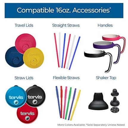 Tervis Made in USA Double Walled Clear & Colorful Tabletop Insulated Tumbler Cup Keeps Drinks Cold & Hot, 16oz - 4pk, Assorted