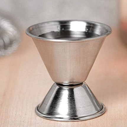 Tezzorio (6 Pack) Double 1/2 & 1 Oz Bar Jigger, Stainless Steel Cocktail Jiggers Pony Shot Measuring Liquor/Bartender Supplies