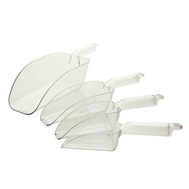 12-Ounce Clear Polycarbonate Scoop, Plastic Ice Scoop, Candy Scoop, Popcorn Scoop, Heavy-Duty Utility Scoop by Tezzorio