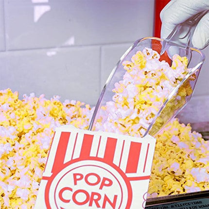 12-Ounce Clear Polycarbonate Scoop, Plastic Ice Scoop, Candy Scoop, Popcorn Scoop, Heavy-Duty Utility Scoop by Tezzorio