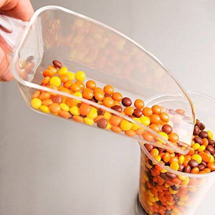 12-Ounce Clear Polycarbonate Scoop, Plastic Ice Scoop, Candy Scoop, Popcorn Scoop, Heavy-Duty Utility Scoop by Tezzorio