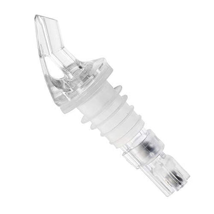 Tezzorio (Pack of 12) Measured Liquor Pourers, 1.25 oz, No Collar Clear Spout Bottle Pourer with Clear Tail