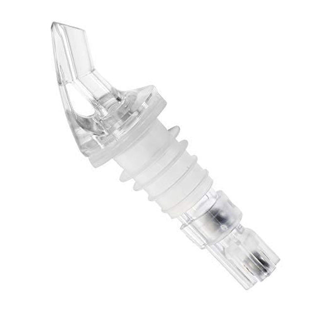 Tezzorio (Pack of 12) Measured Liquor Pourers, 1.25 oz, No Collar Clear Spout Bottle Pourer with Clear Tail