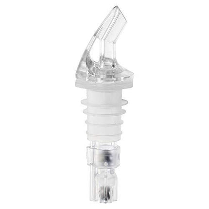 Tezzorio (Pack of 12) Measured Liquor Pourers, 1.25 oz, No Collar Clear Spout Bottle Pourer with Clear Tail