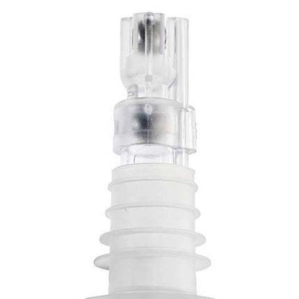 Tezzorio (Pack of 12) Measured Liquor Pourers, 1.25 oz, No Collar Clear Spout Bottle Pourer with Clear Tail
