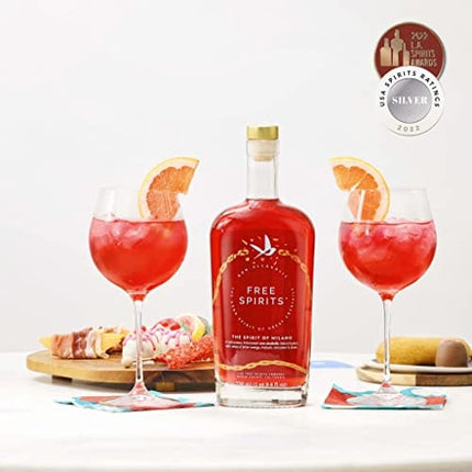 Free Spirits | The Spirit of Milano | Award Winning Non-Alcoholic Aperitivo for Cocktails | Vibrant & Bittersweet, Vegan & Gluten-Free with Mood Lifting Vitamins | 750 ml