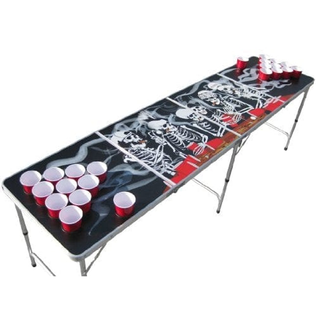 Bones Portable Beer Pong Table with Cup Holes
