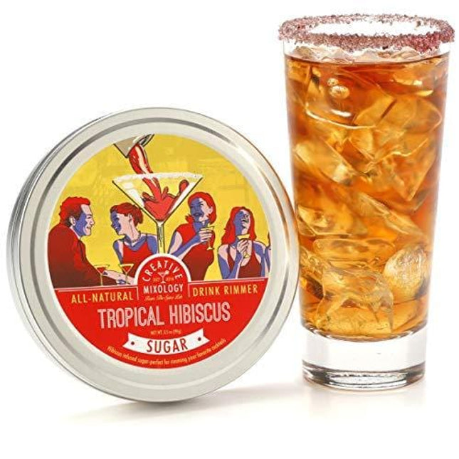 The Spice Lab Tropical Hibiscus Sugar Glass Cocktail Rimmer for Martinis & Margaritas - Great Holiday Hibiscus Sugar - Gluten Free Non-GMO No MSG All Natural Brand - Rim Sugar for Cocktails