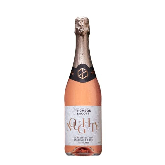 Thomson & Scott Noughty, Alcohol Free, Organic Sparkling Rosé, Low-Sugar, Halal Certified, Vegan - Great Gift for Expecting and New Mums, Birthdays, Anniversaries - 75cl