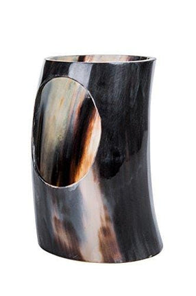 Thor Horn Large Viking Drinking Horn with Stand - Genuine Handcrafted Viking Horn Cup for Mead, Ale and Beer - Original Medieval 20 oz Mug and Burlap Gift Sack (Horn Stand)