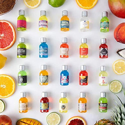 Thoughtfully Cocktails, Mix and Match Mini Sampler Cocktail Mixer Set, Vegan and Vegetarian, Tropical and Classic, Set of 20 (Contains NO Alcohol)