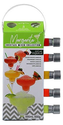 Thoughtfully Cocktails, Margarita Mixer Gift Set, 2.3 Ounces Each, Flavors Include Blood Orange, Strawberry, Mango, Watermelon, and Lime, Includes Rimming Salt, Pack of 5 (Contains NO Alcohol)