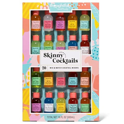 Thoughtfully Cocktails, Mix and Match Skinny Cocktail Mixers in Glass Bottles, Vegan and Vegetarian, Combine Two Bottles for a Delicious Sugar-Free Cocktail Mixer, Pack of 20 (Contains NO Alcohol)