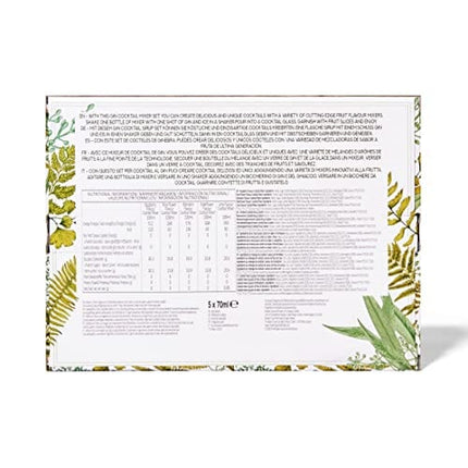 Thoughtfully Cocktails, Premium Gin Cocktail Mixers Gift Set, Pre-Measured Mixers Include Fruit Flavors Lime, Elder-Flower, Rose Flower, Mandarin and Raspberry, Set of 5 (Contains NO Alcohol)