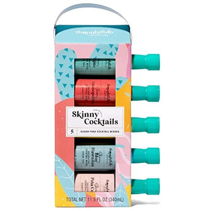 Thoughtfully Cocktails, Skinny Cocktail Mixer Variety Set, Vegan and Vegetarian, Sugar-Free Mixers are Pre-Measured for a Single Serving and the Right Pour Every Time, Pack of 5 (Contains NO Alcohol)