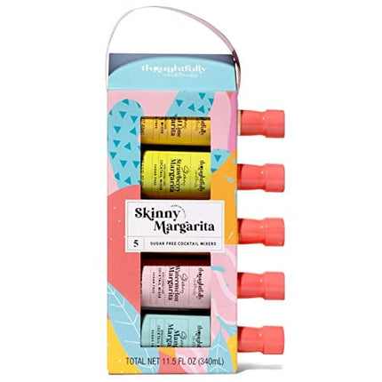 Thoughtfully Cocktails, Skinny Margarita Mixers, Vegan and Vegetarian, Sugar-Free Cocktail Mixers are Pre-Measured for a Single Serving and the Right Pour Every Time, Pack of 5 (Contains NO Alcohol)