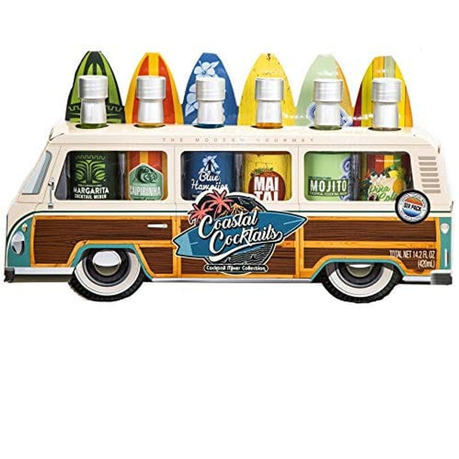 Thoughtfully Cocktails, Woody Bus Cocktail Mixer Gift Set, Vegan and Vegetarian, Flavors Margarita, Mojito and More, Set of 5 (Contains NO Alcohol)