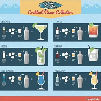 Thoughtfully Cocktails, Woody Bus Cocktail Mixer Gift Set, Vegan and Vegetarian, Flavors Margarita, Mojito and More, Set of 5 (Contains NO Alcohol)