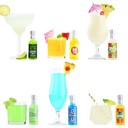 Thoughtfully Cocktails, Woody Bus Cocktail Mixer Gift Set, Vegan and Vegetarian, Flavors Margarita, Mojito and More, Set of 5 (Contains NO Alcohol)