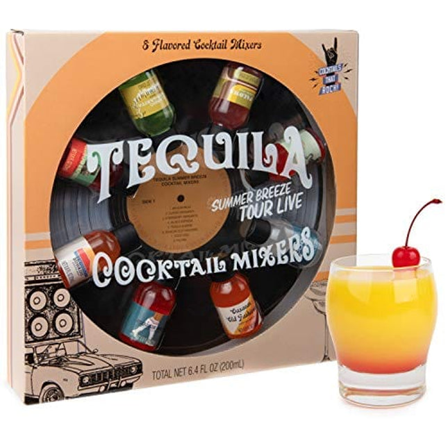 Thoughtfully Gifts, Greatest Hits Cocktail Mixers for Tequila Gift Set, Flavors Include Tequila Sunrise, Mexican Mule, Classic Margarita and More, Pack of 8 (Contains NO Alcohol)