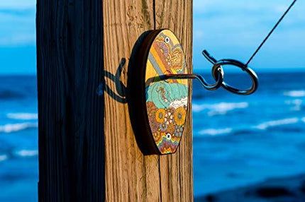 Hook and Ring Toss Short Board (Flowerchild Edition) - Indoor or Outdoor Family Fun Game for Kids and Adults