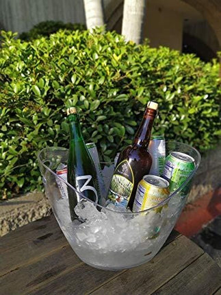 Clear Acrylic Food Grade Ice Bucket; Wine Chiller & Party Beverage Tub (1, 8L)