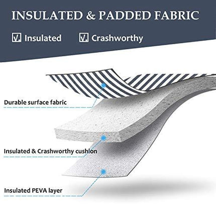 Tirrinia Insulated 2 Bottle Wine Tote Bag - Wine Tumbler Glass Cooler Carrier for BYOB Restaurants, Wine Tasting, Travel, Park, Beach, Great Wine Lover Gift, Blue Stripe