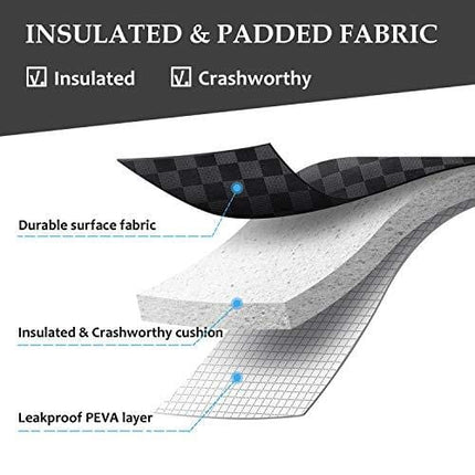 Tirrinia Insulated Wine Carrier Tote - Travel Padded 2 Bottle Wine/Champagne Cooler Bag with Handle and Adjustable Shoulder Strap + Free Corkscrew, Great Wine Lover Gift, Black