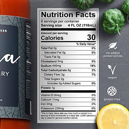 Bloody Mary Mix Original, Gluten Free, Vegan, Low Carb, Keto Friendly, Low Sodium, Premium Cocktail Mixer, 32oz Bottle, Pack of 2 - Toma