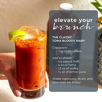Bloody Mary Mix Original, Gluten Free, Vegan, Low Carb, Keto Friendly, Low Sodium, Premium Cocktail Mixer, 32oz Bottle, Pack of 2 - Toma