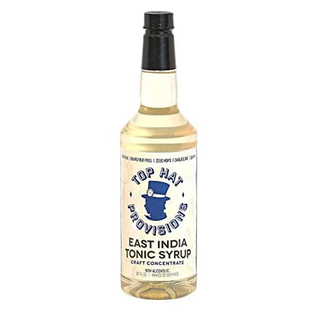 Top Hat East India Craft Concentrated Quinine Tonic Drink Syrup - 5x Natural Quinine Concentrate - Just Add Club Soda - 32oz bottle