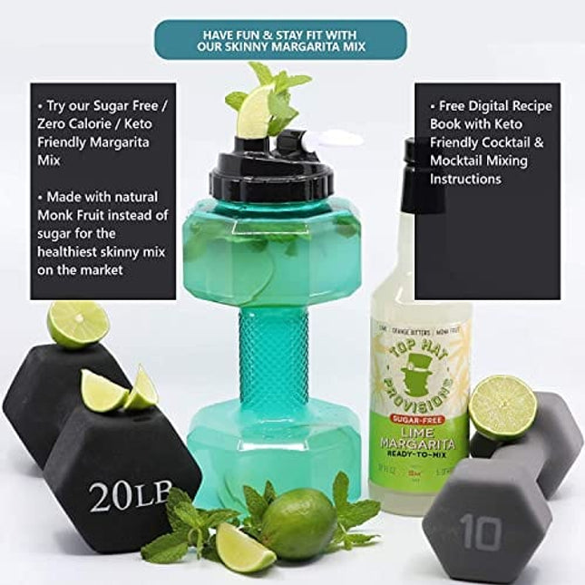 Top Hat Keto Sugar Free Lime Margarita Mix - Naturally Sweetened with Monk Fruit - Craft Mixer for Skinny Margarita Cocktail Drinks - 32oz Bottle