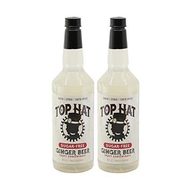 Top Hat Sugar Free Ginger Beer Concentrate - Zero Calorie Moscow Mule Mix - 2 pack - 32oz bottles
