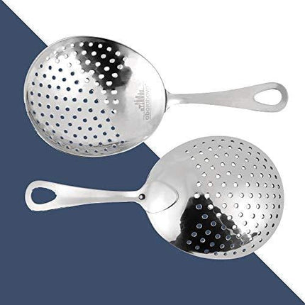 Julep Strainer: Professional Stainless Steel SS304 Cocktail Strainer for Home or Commercial Bar