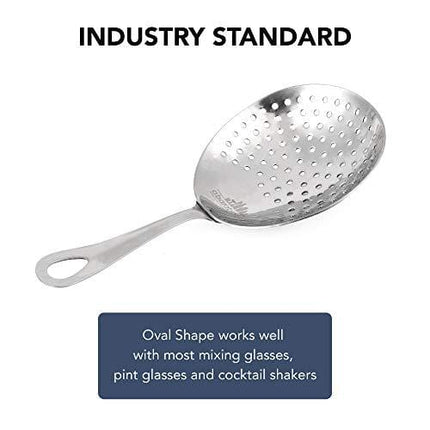 Julep Strainer: Professional Stainless Steel SS304 Cocktail Strainer for Home or Commercial Bar
