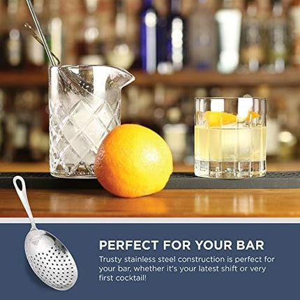 Julep Strainer: Professional Stainless Steel SS304 Cocktail Strainer for Home or Commercial Bar