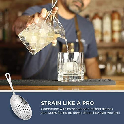 Julep Strainer: Professional Stainless Steel SS304 Cocktail Strainer for Home or Commercial Bar