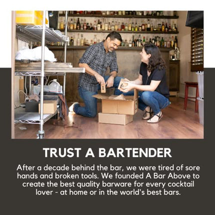 A Bar Above Boston Cocktail Shaker Set – 2-Piece Weighted & Unweighted Boston Shaker Set – Stainless Steel Bartending Kit – Martini Shaker Set – Bar Accessories for the Home Bar Set