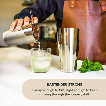 A Bar Above Boston Cocktail Shaker Set – 2-Piece Weighted & Unweighted Boston Shaker Set – Stainless Steel Bartending Kit – Martini Shaker Set – Bar Accessories for the Home Bar Set