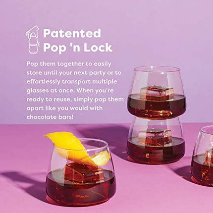 TOSSWARE POP 14oz Vino SET OF 12, Recyclable, Unbreakable & Crystal Clear Plastic Wine Glasses