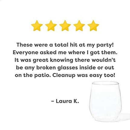 TOSSWARE POP 14oz Vino SET OF 12, Recyclable, Unbreakable & Crystal Clear Plastic Wine Glasses