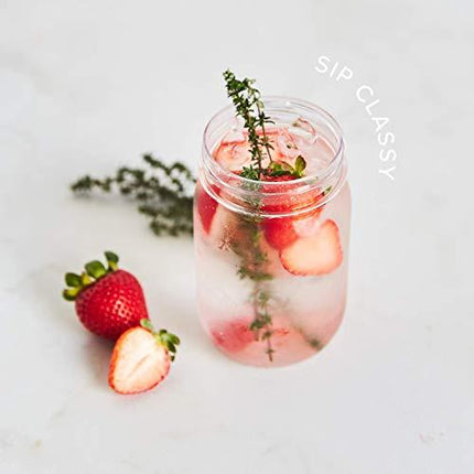 TOSSWARE POP 16oz Mason SET OF 12, Recyclable, Unbreakable & Crystal Clear Plastic Drinking Jar