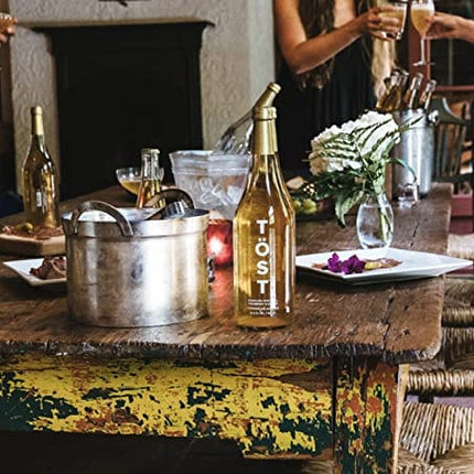 TÖST + TÖST ROSÉ Combo Pack All-Natural Alcohol Free Sparkling Beverage, 8.54 Fl Oz (Pack of 16)