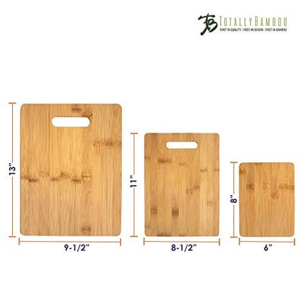 Totally Bamboo 3-Piece Bamboo Wood Cutting Board Set, 3 Assorted Sizes
