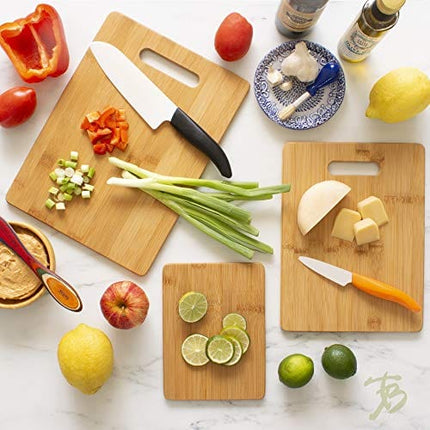 Totally Bamboo 3-Piece Bamboo Wood Cutting Board Set, 3 Assorted Sizes